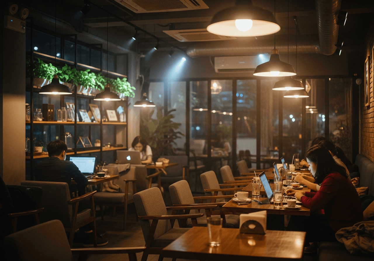 Gợi ý 5 quán cafe làm việc xuyên đêm tại Hà Nội có điều hòa mát lạnh