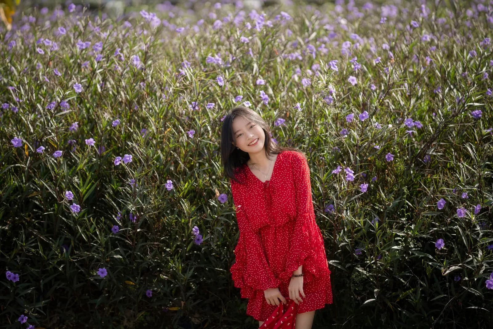 9 góc chụp ảnh tại vườn hoa violet công viên An Hòa dễ áp dụng